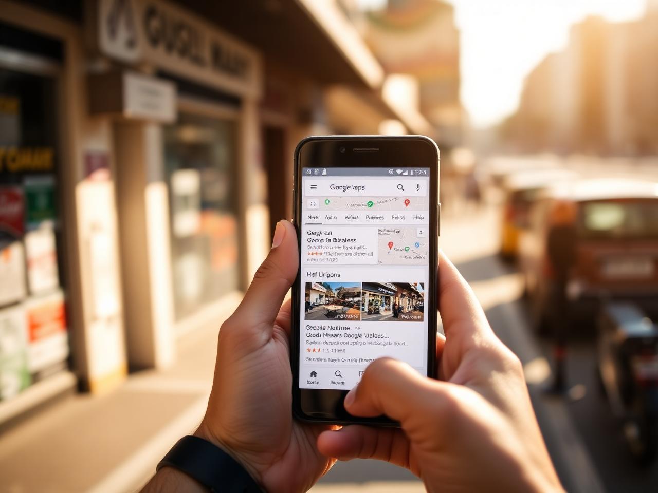 Cliente buscando um negócio local no Google e em IAs como Gemini e ChatGPT